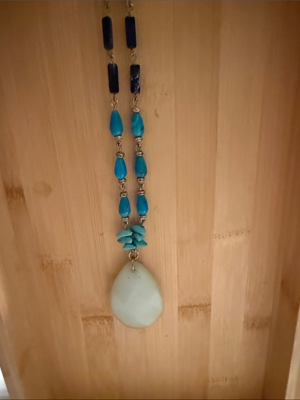LOFT Blue Turquoise Teardrop Pendant Necklace